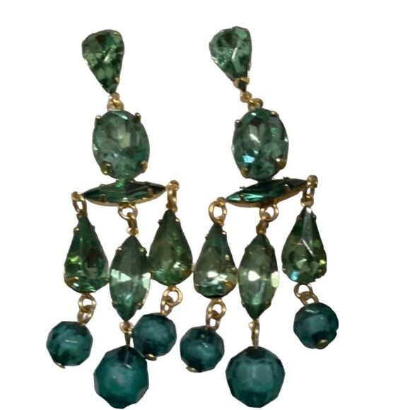 Mint Green Teal Drop Earrings - Picture 1 of 5